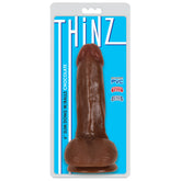 Thinz 6 Inch Slim Dildo with Balls - Dark